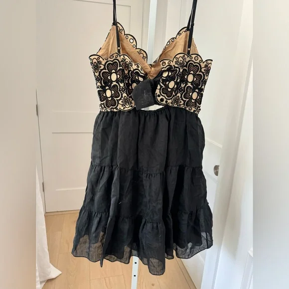 NWT Sandro Mathildana Eyelet Cutout Dress size FR 40 / US 8 - Picture 7 of 11